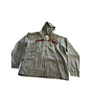 Y2K Chaps Denim Gray Zip Up Men's XL Hoodie NWT